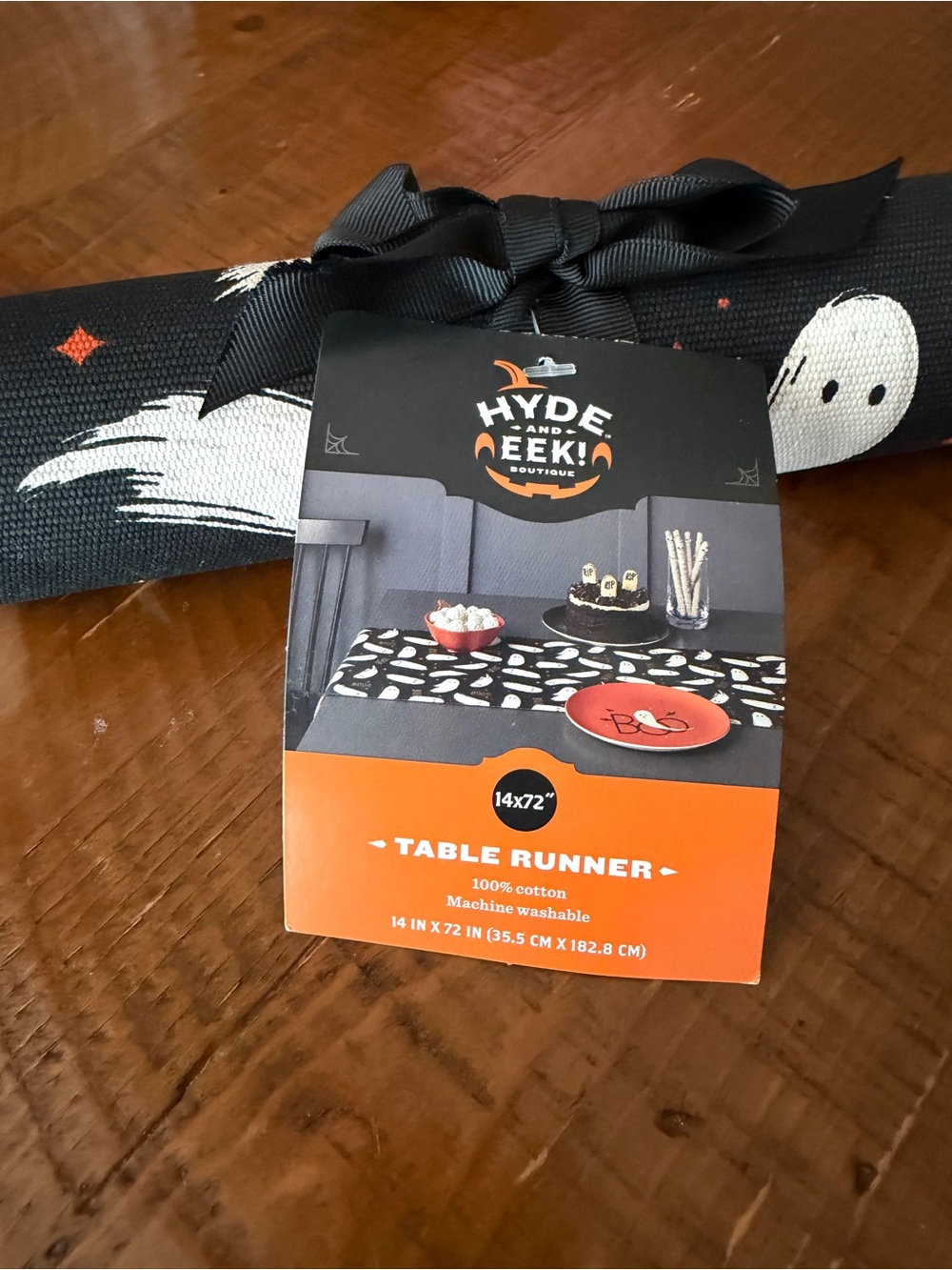New Halloween table runner with ghosts, 100% cotton - Picture 4 of 9